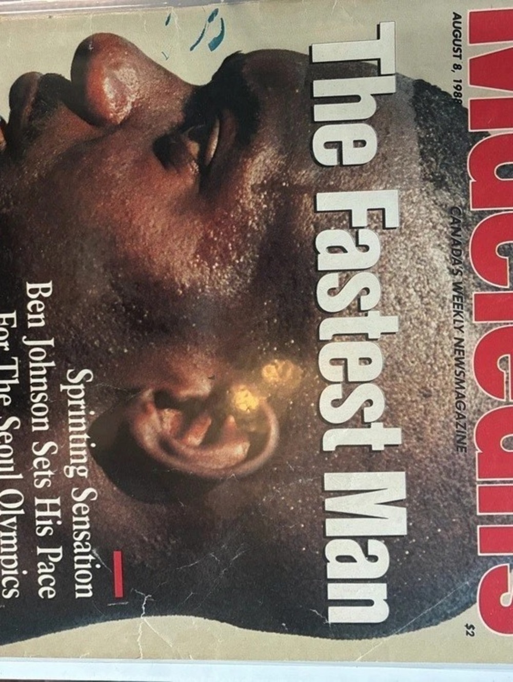 Macleans The Fastest Man Sports Magazine Cover